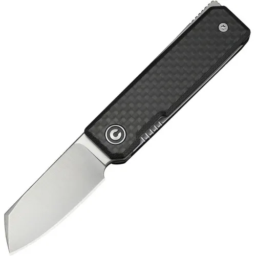 CIVIVI Kukei Folding Knife - 2" Nitro-V Sheepsfoot Blade Carbon Fibre and G10 Handle