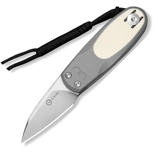CIVIVI Purr UK EDC Folding Knife - 1.8" Nitro-V Reverse Tanto Blade Grey Ivory Handle