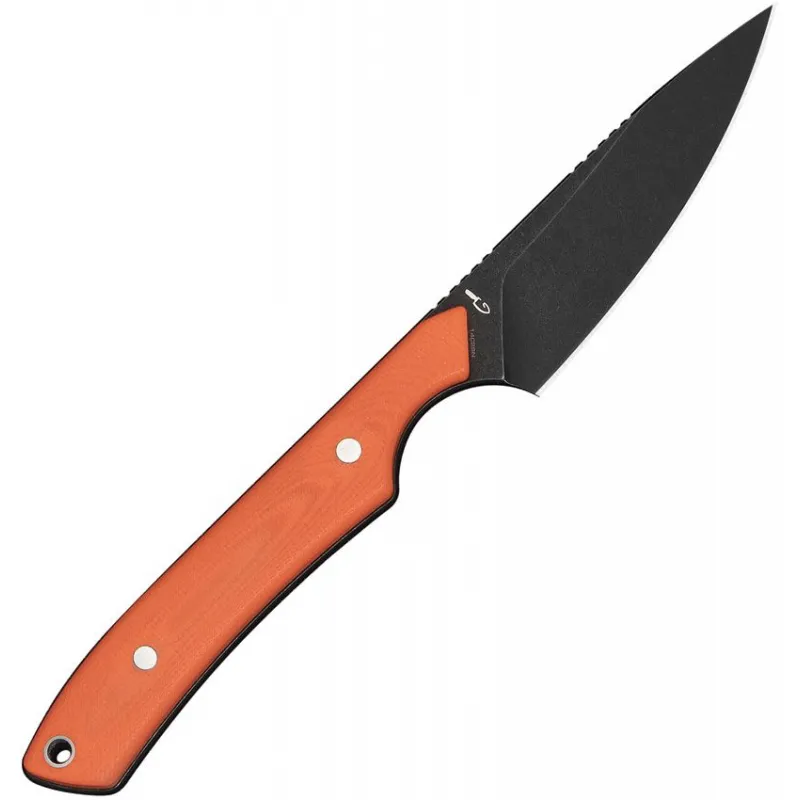 CIVIVI High Grass Field Fixed Blade Knife - 3" Black Stonewash 14C28N Blade Orange G10 Handle Cyclaire Knives and Tools