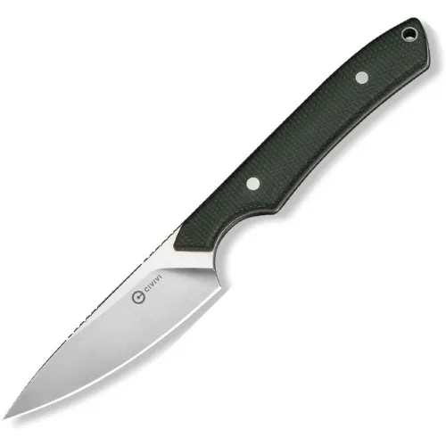 CIVIVI High Grass Field Fixed Blade Knife - 3" Satin Finish 14C28N Blade Green Canvas Micarta Handle