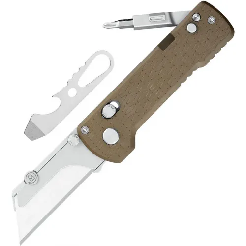 OKnife Otacle U1 Pro Rail Lock Utility Knife - Brown Polyether Ether Ketone  (Peek) Handle