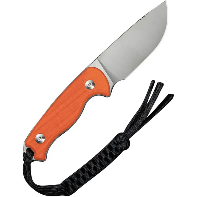 CIVIVI Knives Timberbark Fixed Blade Knife - 3.2" 14C28N Satin DP Blade Orange G10 Handle Kydex Sheath Cyclaire Knives and Tools