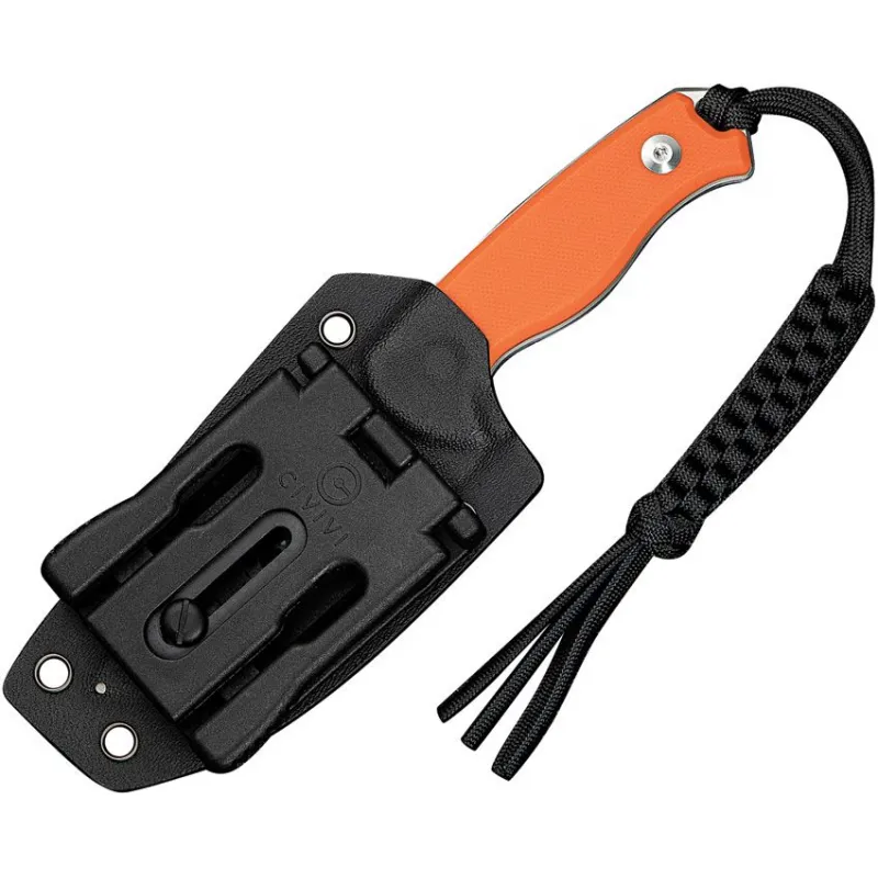 CIVIVI Knives Timberbark Fixed Blade Knife - 3.2" 14C28N Satin DP Blade Orange G10 Handle Kydex Sheath Cyclaire Knives and Tools