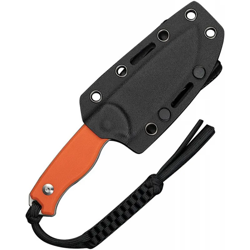 CIVIVI Knives Timberbark Fixed Blade Knife - 3.2" 14C28N Satin DP Blade Orange G10 Handle Kydex Sheath Cyclaire Knives and Tools