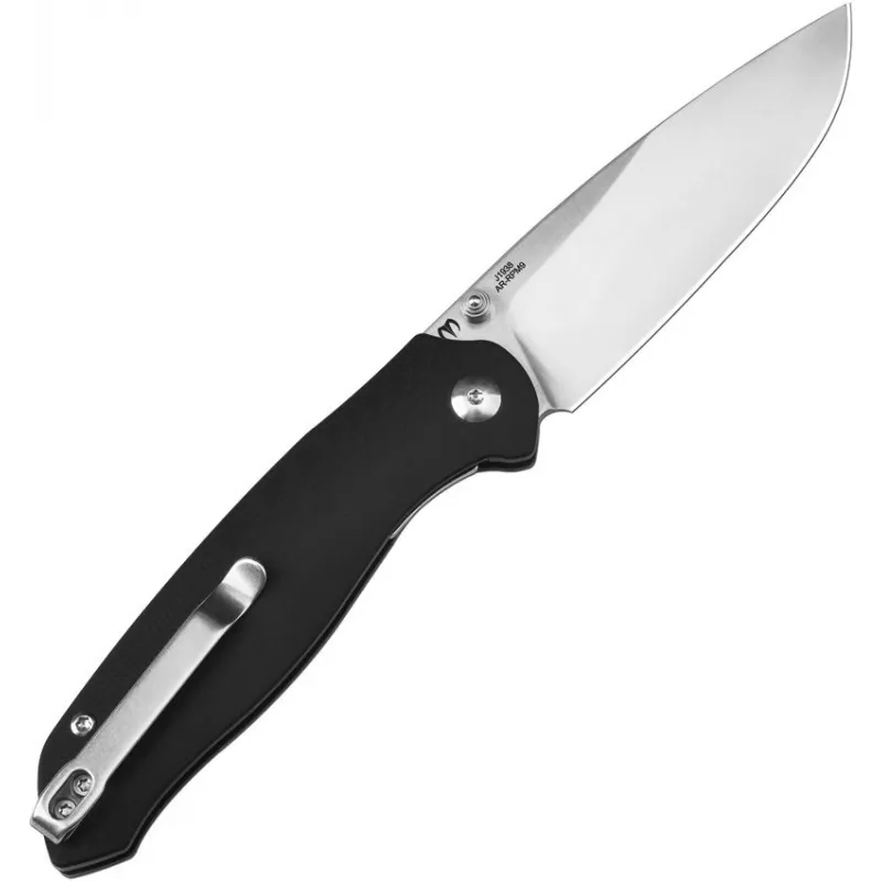 CJRB Aes Folding Knife - 3.3" AR-RPM9 Blade Contoured CNC Machined Black G10 Handle Cyclaire Knives and Tools