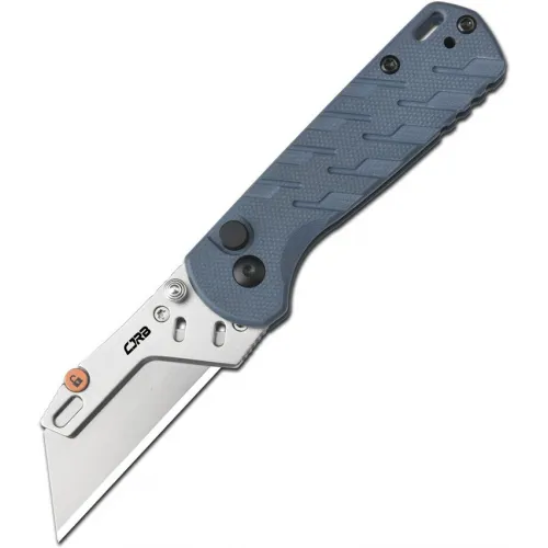 CJRB Cutlery Boxer Folding Utility Knife with 10 Blades - 2.3" Replaceable Utility Blade Blue Ripple G10 Handle