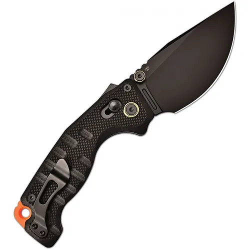 CJRB Doubletap Folding Knife - 3.88" Black PVD Coated D2 Steel Blade Black G10 Handle