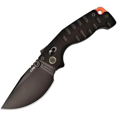 CJRB Doubletap Folding Knife - 3.88" Black PVD Coated D2 Steel Blade Black G10 Handle