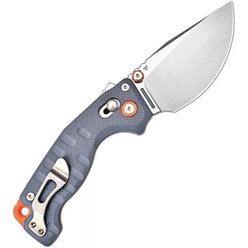 CJRB Doubletap Folding Knife - 3.88" Stonewash D2 Steel Blade Blue G10 Handle