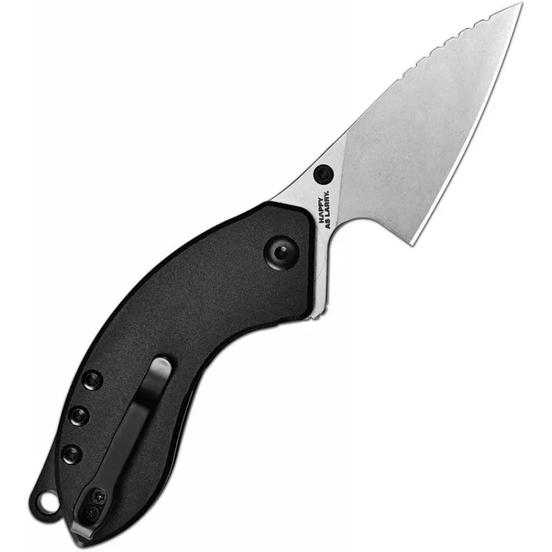 CJRB Spud Linerlock Folding Neck Knife - 2.38" Stonewash AR-RPM9 Blade Black Aluminium Handle Cyclaire Knives and Tools