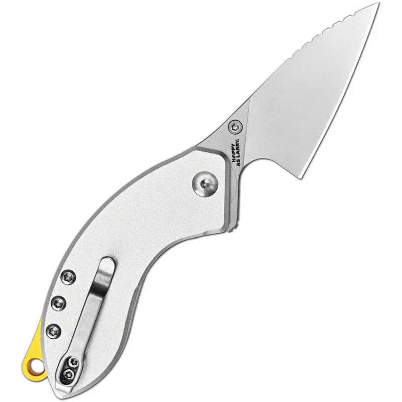 CJRB Spud Linerlock Folding Neck Knife - 2.38" Stonewash AR-RPM9 Blade Grey Aluminium Handle Cyclaire Knives and Tools