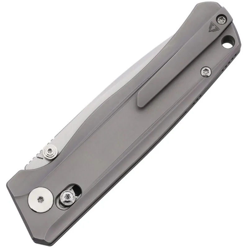 CMB Made Knives Braveman Folding Knife - 3.5" S35VN Stainless Blade Gray Titanium Handle Cyclaire Knives and Tools