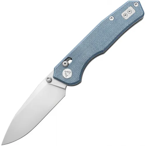 CMB Made Knives Explorer Folding Knife - 3.38" 14C28N Stainless Blade Blue Canvas Micarta Handle