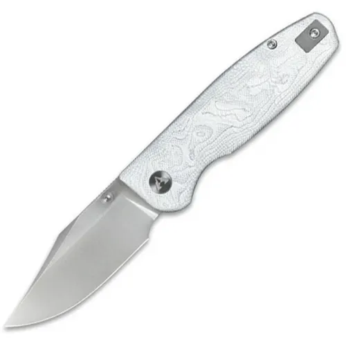 CMB Made Knives Lucky Folding Knife - 3.25" 14C28N Stainless Clip Point Blade Aluminum Foil Handle