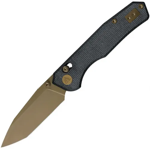 CMB Made Knives Explorer V2 Folding Knife - 3.38" 14C28N Gold PVD Coated Stainless Blade Black Micata Handle