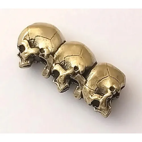 Coeburn Tool Three Tier Skull Bead Brass