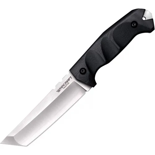 Cold Steel Warcraft Fixed Blade Knife - 5.5" San Mai III Laminated Stainless Tanto Blade Black G10 Handle 