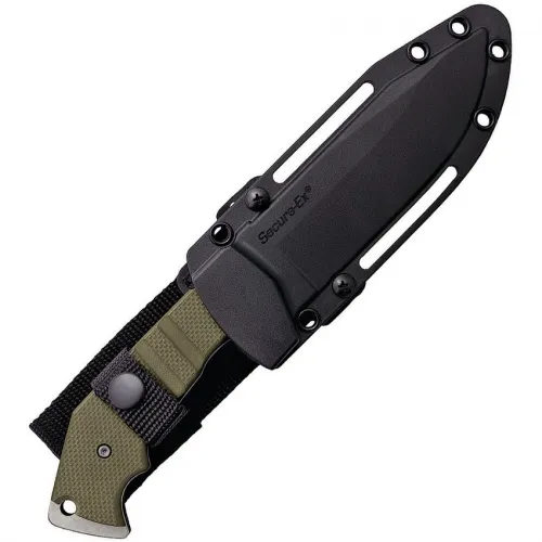 Cold Steel AK47 Field Knife - 5.5" CPM-3V Carbon Steel Blade OD Green Finger Grooved G10 Handle