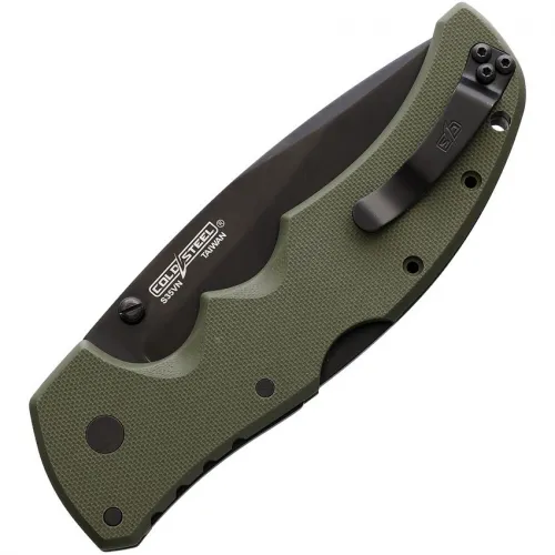 Cold Steel Recon 1 Folding Knife - 4" CPM-S35VN Black DLC Spear Point Blade OD Green G10 Handle
