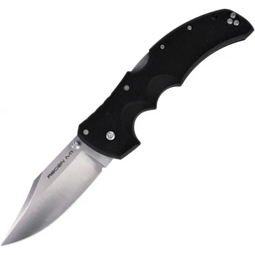 Cold Steel Recon M1 Tri-Ad Lock Folding Knife - 4" MagnaCut Satin Clip Point Blade Black G10 Handle