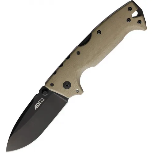 Cold Steel AD-10 Folding Knife - 3.5" Black CPM-S35VN Blade Contoured Dark Earth G10 Handle