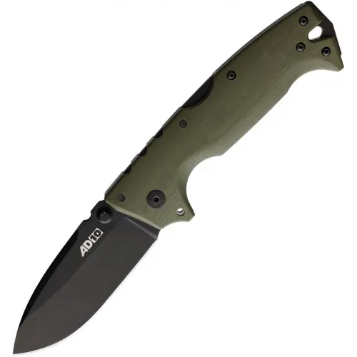 Cold Steel AD-10 Folding Knife - 3.5" Black CPM-S35VN Blade Contoured OD Green G10 Handle