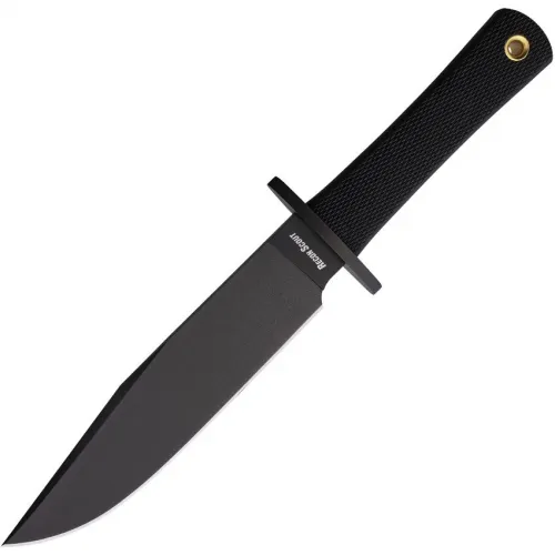 Cold Steel Recon Scout Fixed Blade Knife -  7.5" 52100 Black Carbon Steel Blade Black Kray-Ex Handle