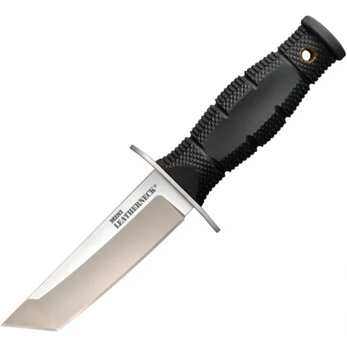 Cold Steel Mini Leatherneck Fixed Blade Knife - 3.25" 8Cr13Mov Stainless Steel Tanto Blade Black Kray-Ex Handle
