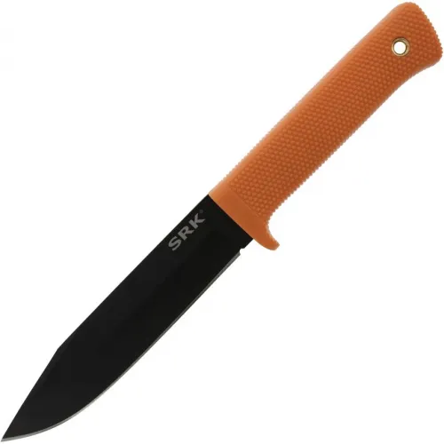 Cold Steel SRK Compact Survival Rescue Knife - 5" SK5 Carbon Steel Black Blade Orange Kray-Ex Handle