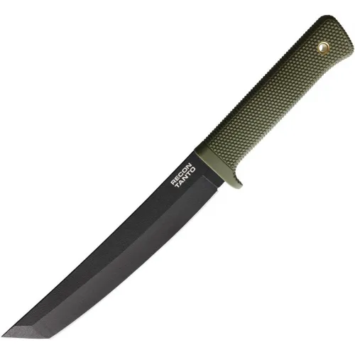 Cold Steel 49LRT Recon Tanto Fixed Blade Knife - 7" Black SK5 Blade OD Green Kray-Ex Handle Secure-Ex Sheath