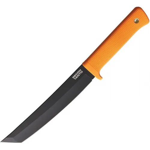 Cold Steel 49LRT Recon Tanto Fixed Blade Knife - 7" Black SK5 Blade Orange Kray-Ex Handle Secure-Ex Sheath