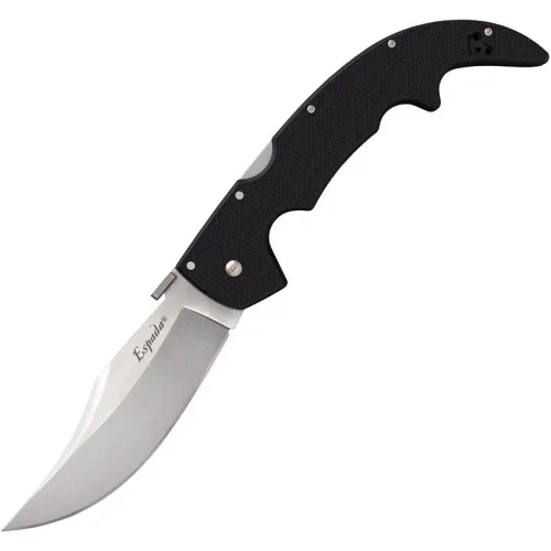 Cold Steel Large Espada Folding Knife - 5.5" Japanese AUS-10A Stonewashed Plain Blade Black G10 Handle