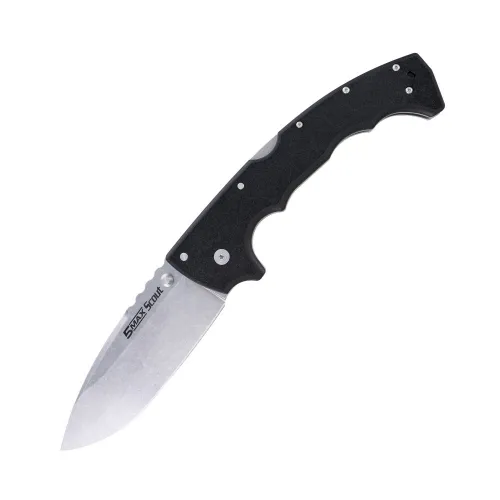 Cold Steel 5 Max Scout Folding Knife - 5" AUS10 Stainless Steel Blade Black GRN Handle