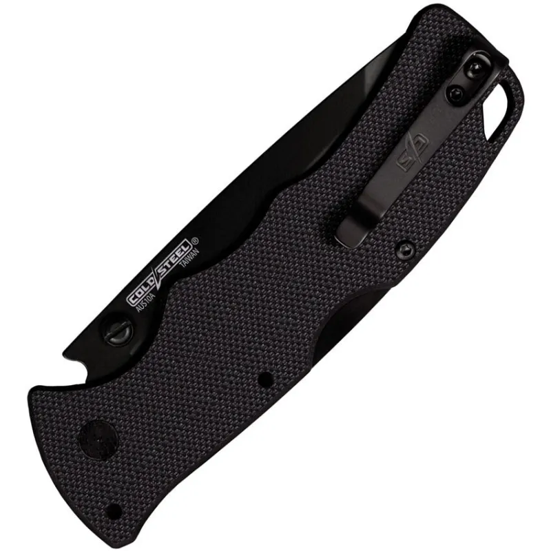 Cold Steel Verdict Folding Knife All Black - 3" AUS-10A Black Tanto Stainless Steel Blade Black G10 Handle Cyclaire Knives and Tools
