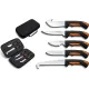 Cold Steel Fixed Blade Game Processing Kit - 5 Knives with Black and Orange Rubberised TPR Handles Cyclaire Knives and Tools