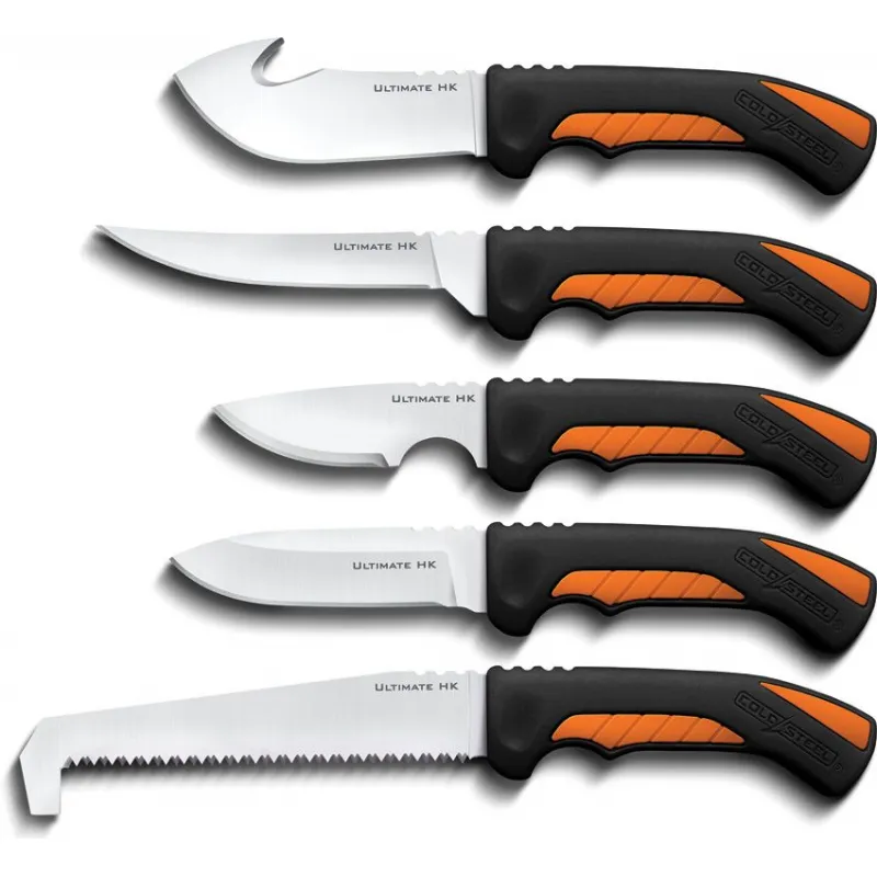 Cold Steel Fixed Blade Game Processing Kit - 5 Knives with Black and Orange Rubberised TPR Handles Cyclaire Knives and Tools