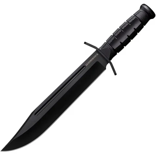Cold Steel Leatherneck Bowie Fixed Blade Knife - 10.5" Black Finish D2 Tool Steel Blade Black Kray-Ex Handle