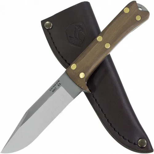 Condor Lifeland Hunter Fixed Blade Knife - 4.5" Stainless Steel Blade Walnut Wood Handle