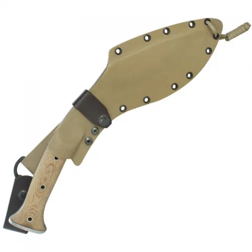 Condor K-TACT Kukri Knife Fixed Blade Desert Micarta - 10" Carbon Steel Blade Desert Micarta Handle