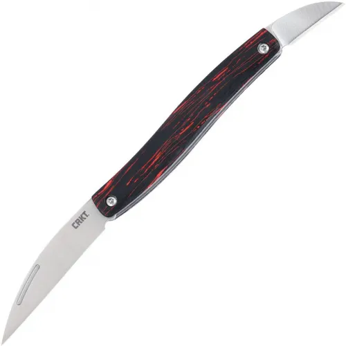CRKT Forebear UK EDC Pocket Knife - Dual 12C27 Stainless Steel Blade Red Black G10 Handle