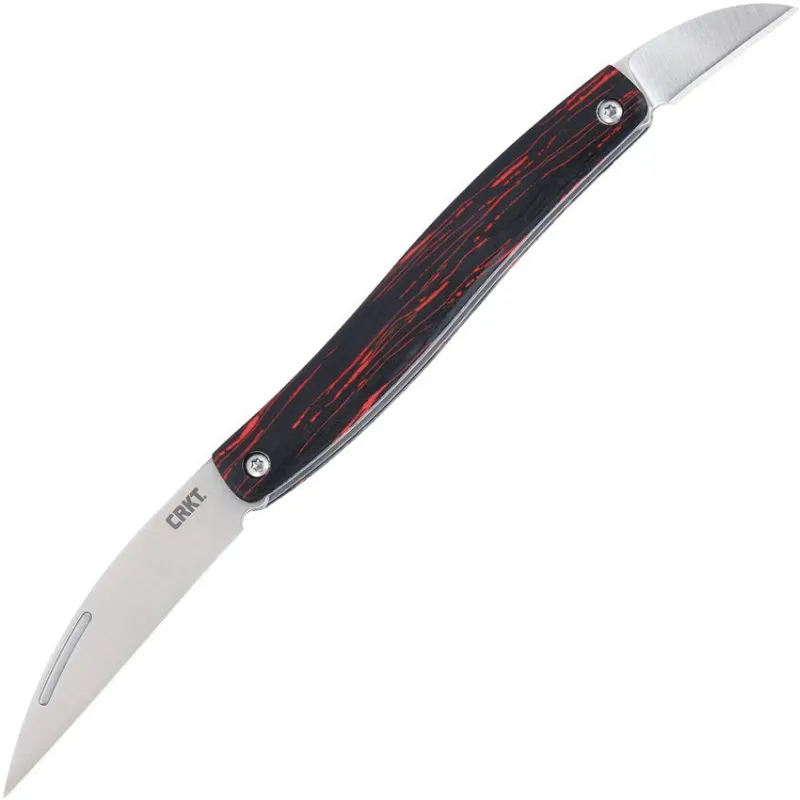 CRKT Forebear UK EDC Pocket Knife - Dual 12C27 Stainless Steel Blade Red Black G10 Handle Cyclaire Knives and Tools