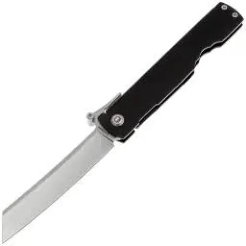 Daggerr Knives Higonokami Framelock Black Stonewash - 3.46" VG-10 Reverse Tanto Blade Black Handle