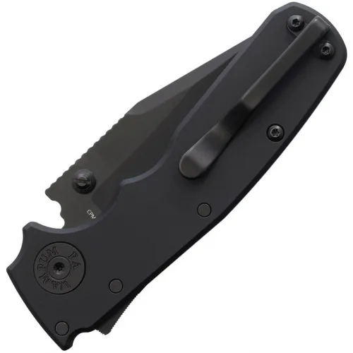 Demko Knives Shark Cub Folding Knife - 2.5" Black DLC Coated Stainless Steel Blade Black Aluminum Handle 