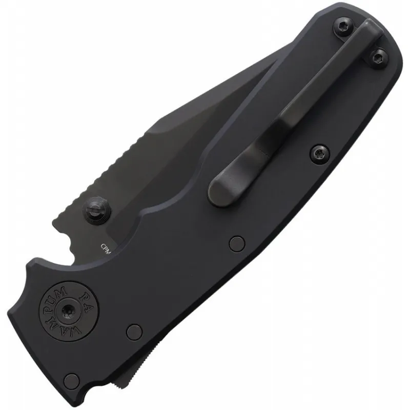 Demko Knives Shark Cub Folding Knife - 2.5" Black DLC Coated Stainless Steel Blade Black Aluminum Handle  Cyclaire Knives and Tools