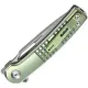 Dreamtech Knives D4129TGR Folding Pocket Knife - 3.13" M390 Stainless Steel Blade Green Frag Pattern Titanium Handle Cyclaire Knives and Tools