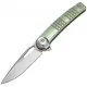 Dreamtech Knives D4129TGR Folding Pocket Knife - 3.13" M390 Stainless Steel Blade Green Frag Pattern Titanium Handle Cyclaire Knives and Tools