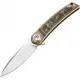 Dreamtech Knives D4288BR Folding Pocket Knife - 4.13" M390 Stainless Steel Blade Bronze Titanium and CF Handle Cyclaire Knives and Tools