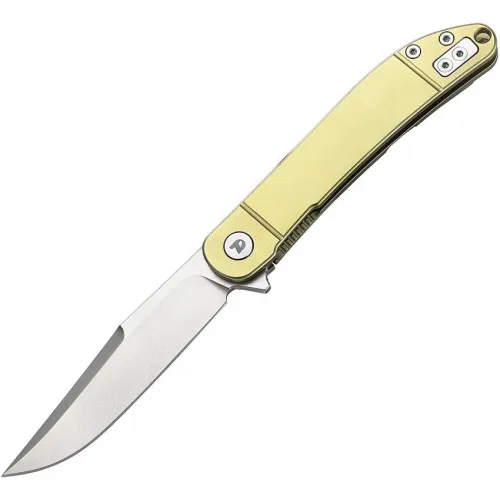 Dreamtech Knives D4366GR Folding Pocket Knife - 3.13" VG-10 Stainless Steel Blade Gold Titanium Handle