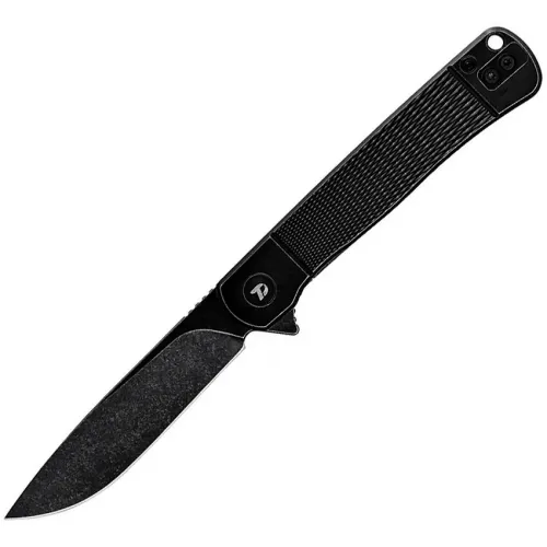 Dreamtech Knives D4369VB Folding Pocket Knife - 3" Black VG-10 Drop Point Stainless Steel Blade Black Textured Titanium Handle