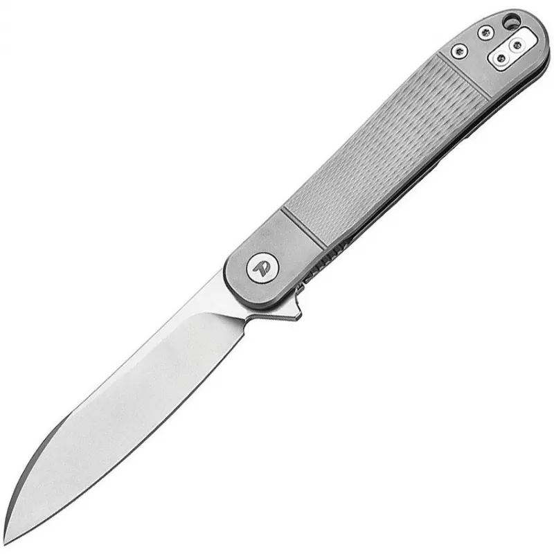 Dreamtech Knives D4370VG Folding Pocket Knife - 3.25" VG-10 Stainless Steel Blade Grey Titanium Handle Cyclaire Knives and Tools
